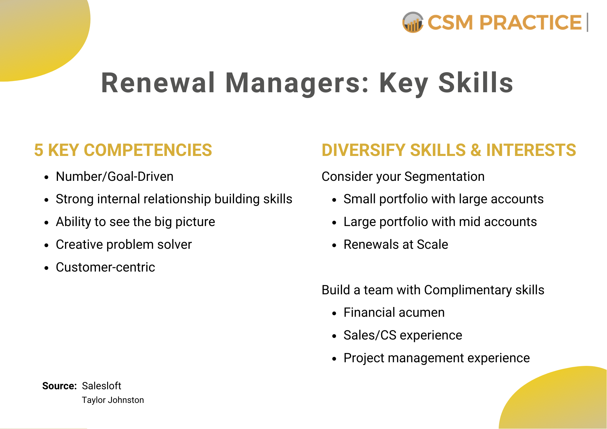 customer success renewal manager key skills